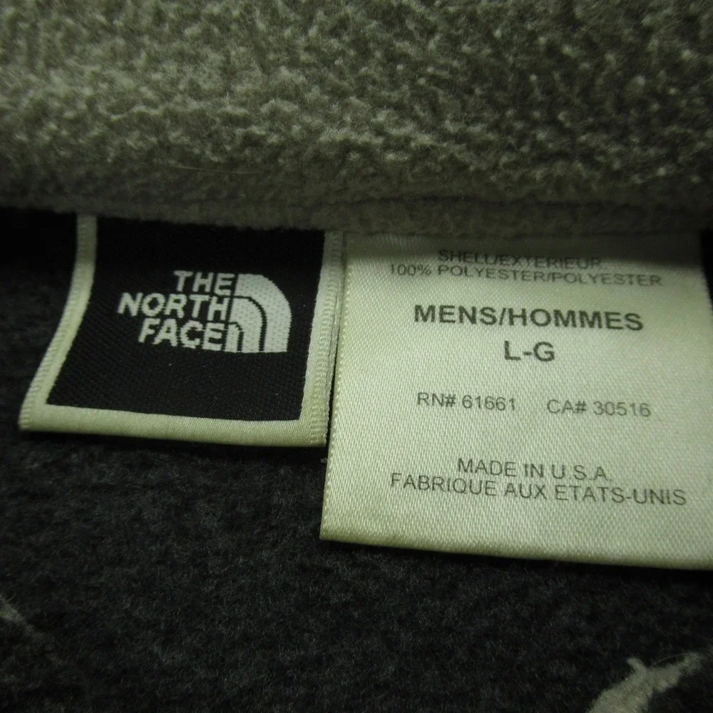 The North Face Vest Mens Large Gray Pockets‎ Soft Fleece Full Zip USA Made VTG